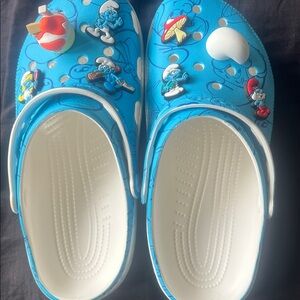 CROCS Blue classic clog with Cartoon Accents